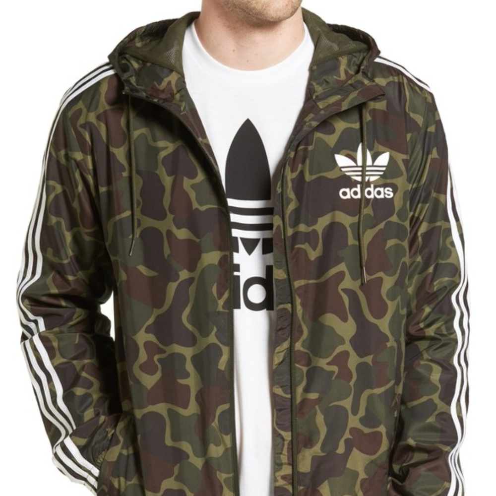 Urban Outfitters Adidas Camo Windbreaker Jacket S
